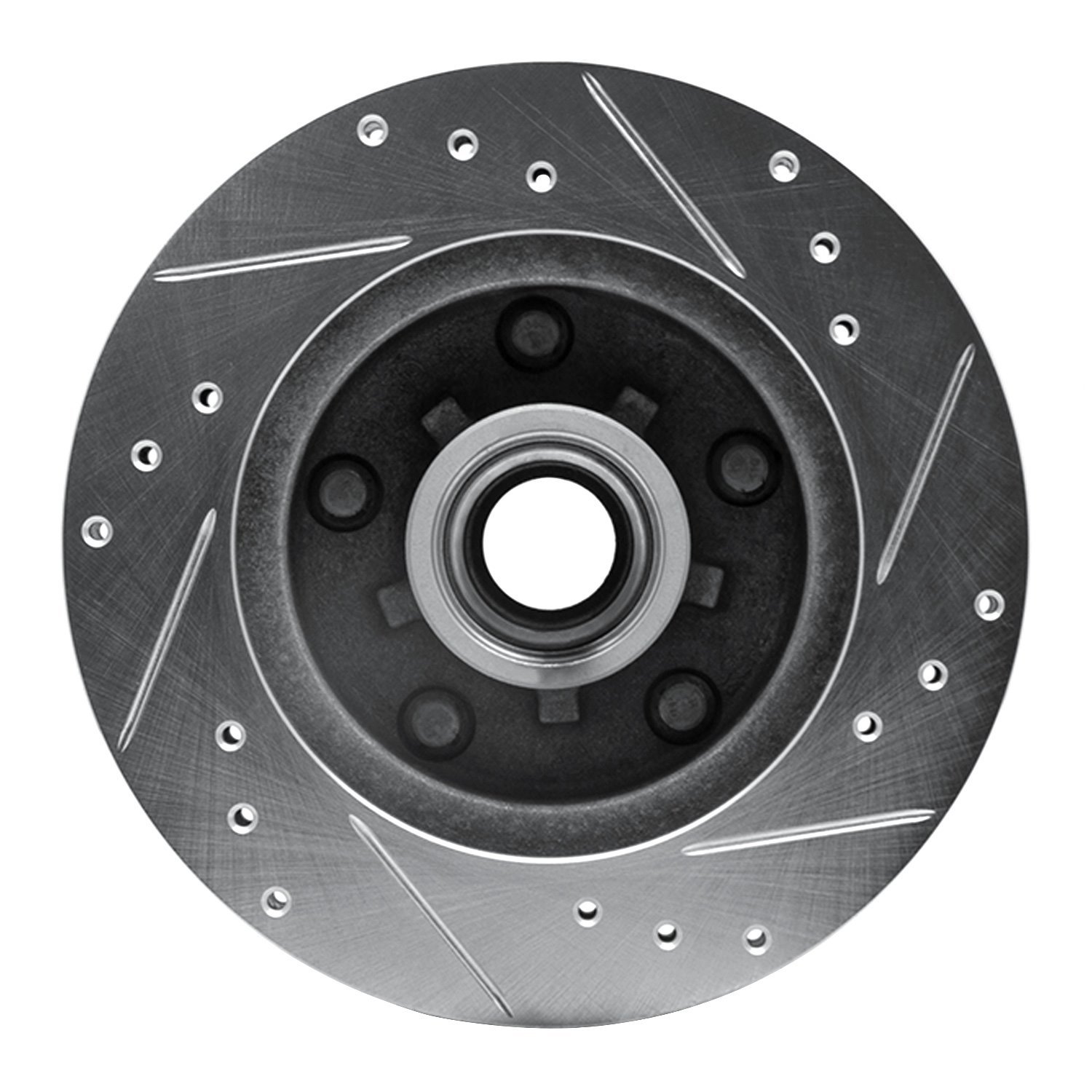 631-47013L Drilled/Slotted Brake Rotor [Silver], 1979-1981 GM, Position: Front Left