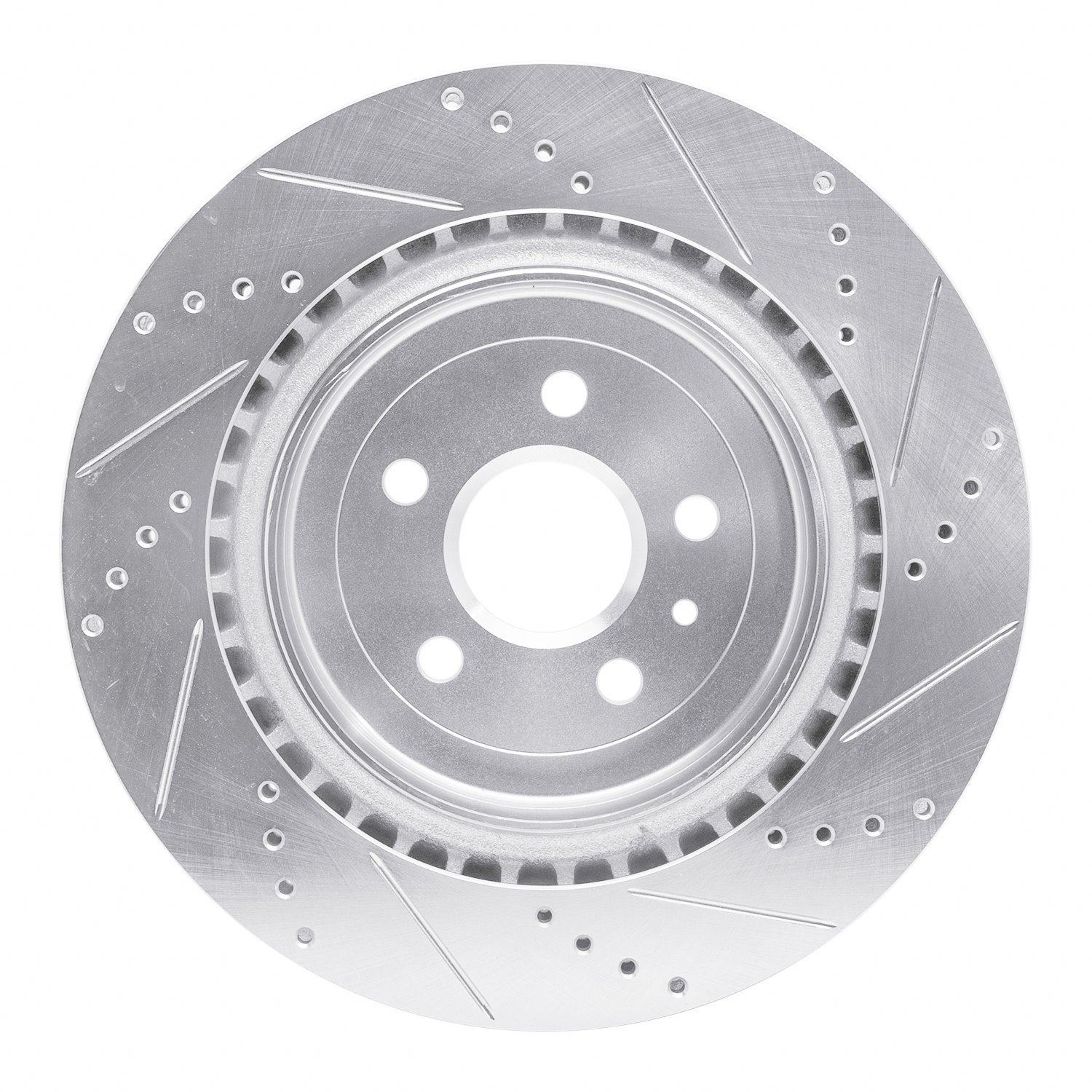 631-47039L Drilled/Slotted Brake Rotor [Silver], Fits Select GM, Position: Rear Left