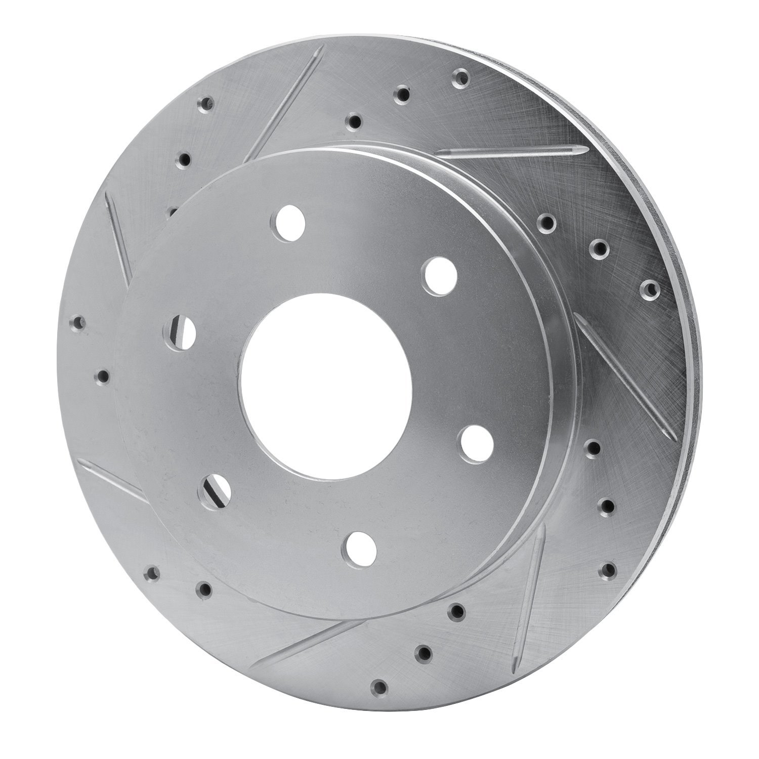 631-48007L Drilled/Slotted Brake Rotor [Silver], 1988-1991 GM, Position: Front Left