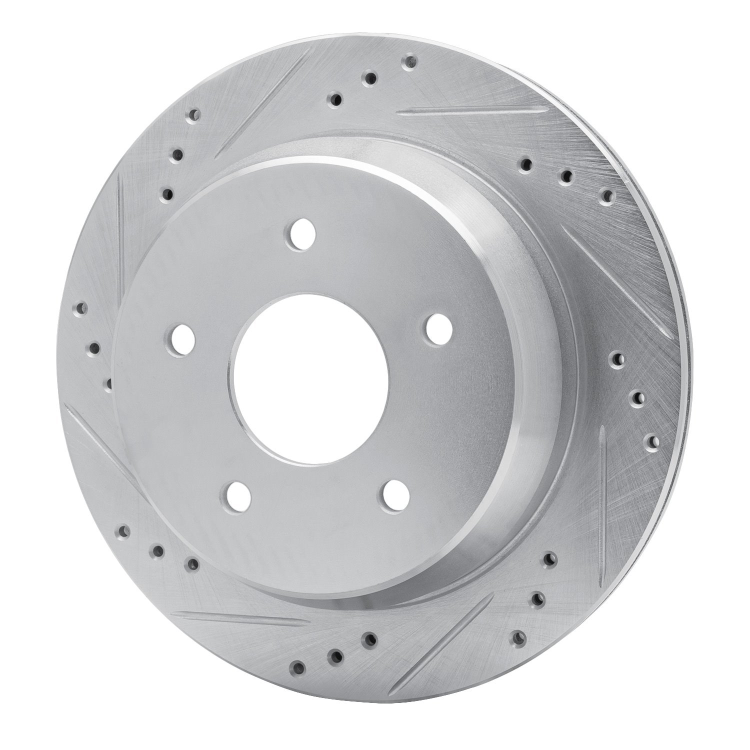 631-48035L Drilled/Slotted Brake Rotor [Silver], 1998-2005 GM, Position: Rear Left