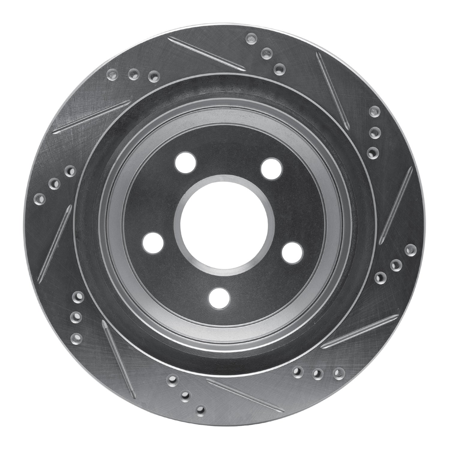 631-52013L Drilled/Slotted Brake Rotor [Silver], 1998-2002 GM, Position: Rear Left