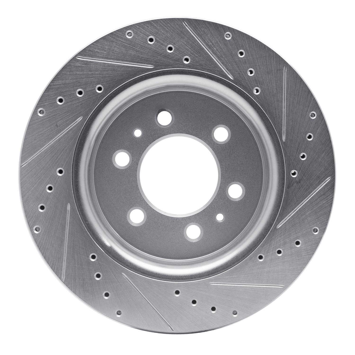631-54204L Drilled/Slotted Brake Rotor [Silver], 2007-2021 Ford/Lincoln/Mercury/Mazda, Position: Front Left