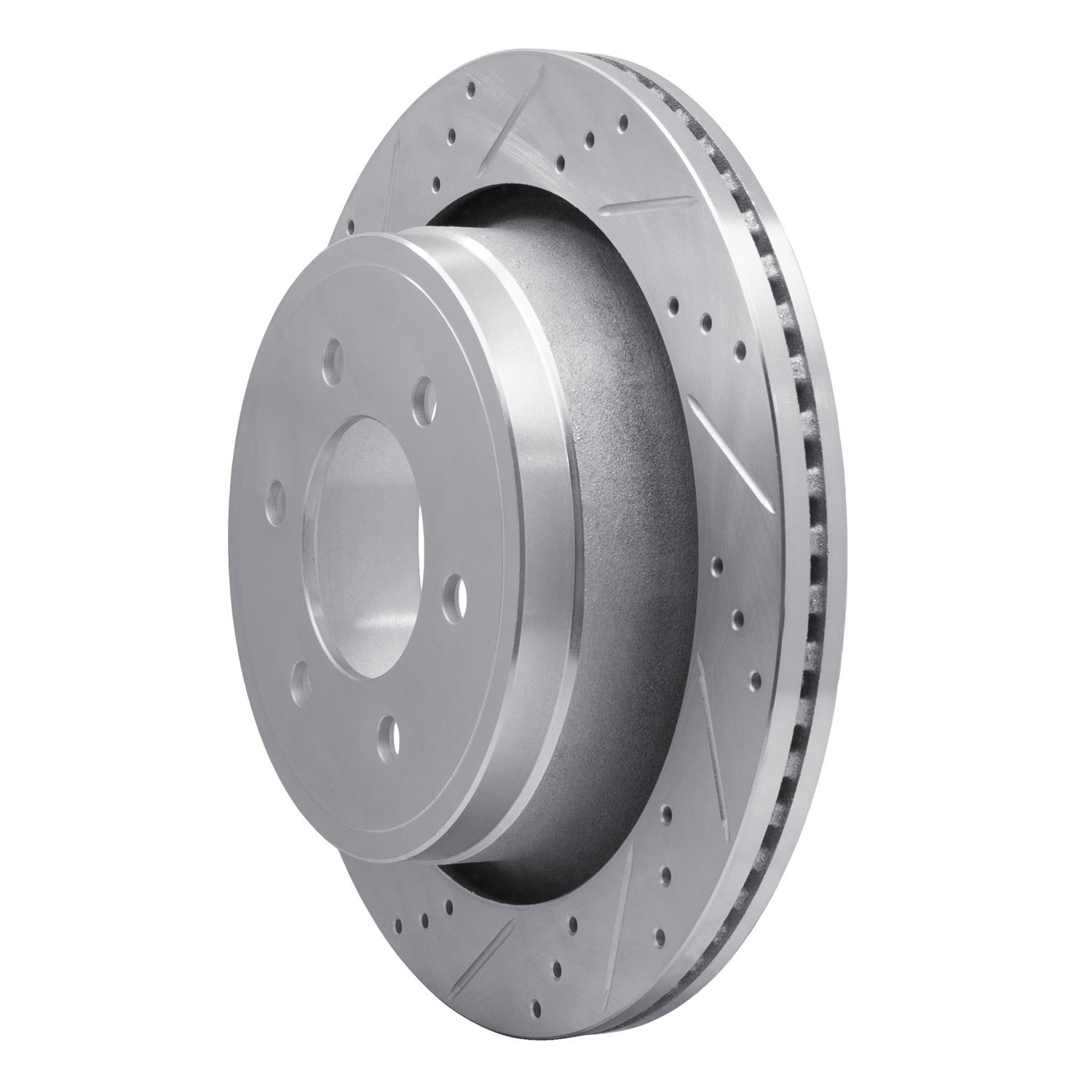 631-54220L Drilled/Slotted Brake Rotor [Silver], 2012-2020 Ford/Lincoln/Mercury/Mazda, Position: Rear Left