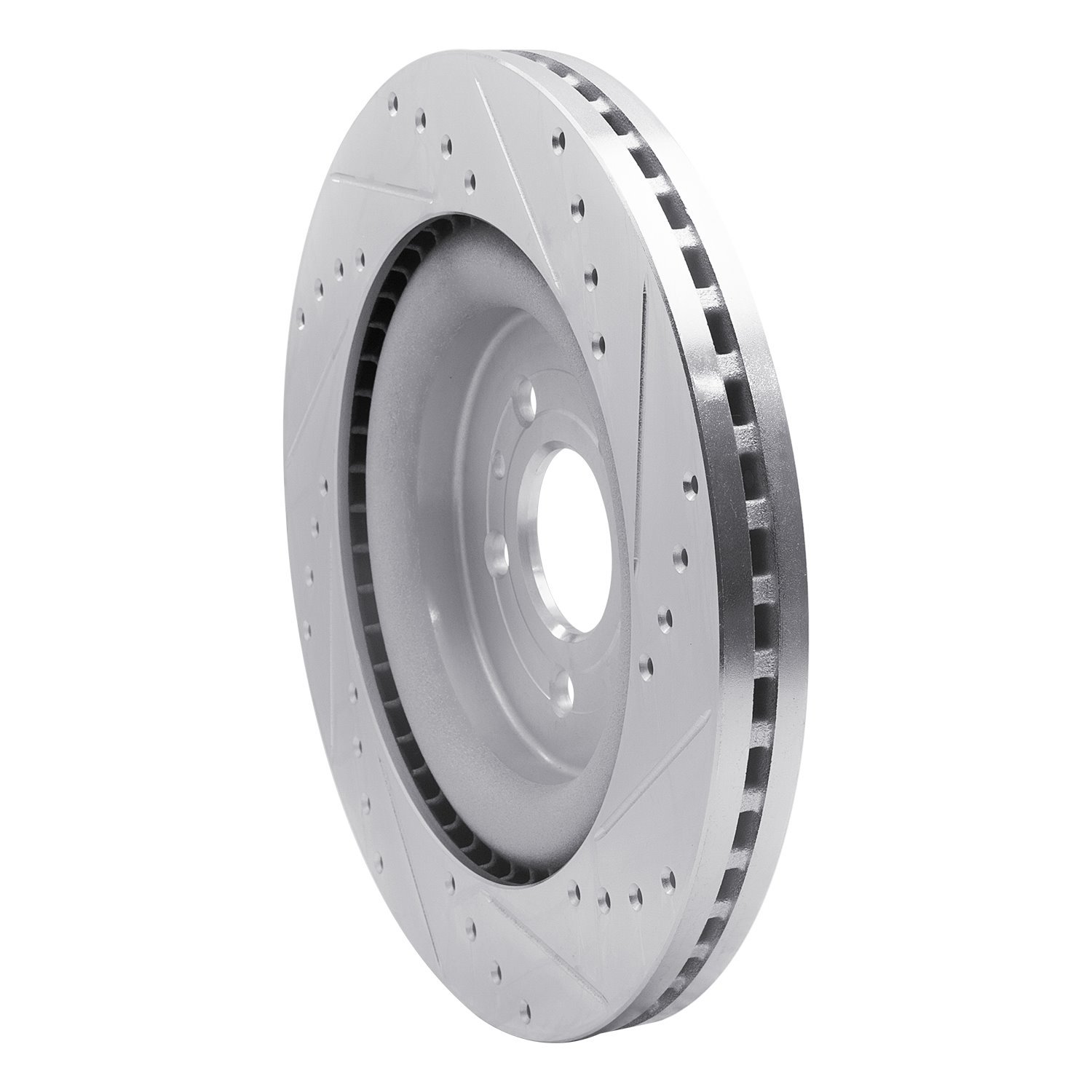 631-54266L Drilled/Slotted Brake Rotor [Silver], 2013-2019 Ford/Lincoln/Mercury/Mazda, Position: Front Left