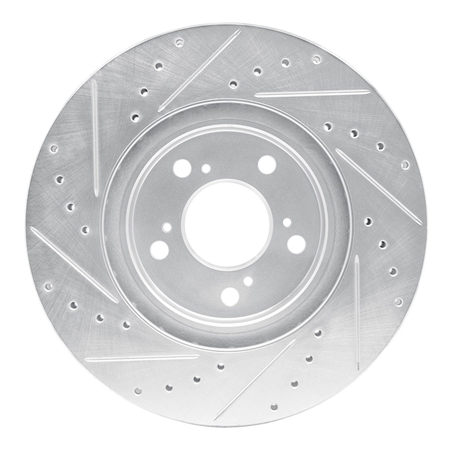 631-58021R Drilled/Slotted Brake Rotor [Silver], 2005-2012 Acura/Honda, Position: Front Right