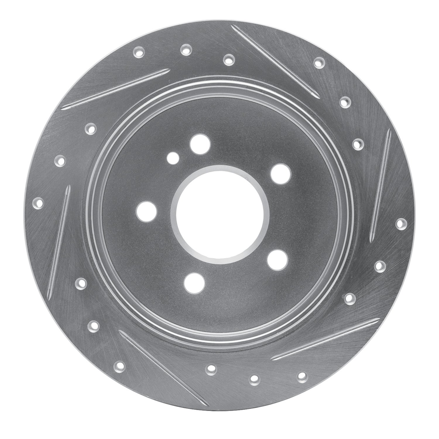 631-63123L Drilled/Slotted Brake Rotor [Silver], 1998-2005 Mercedes-Benz, Position: Rear Left