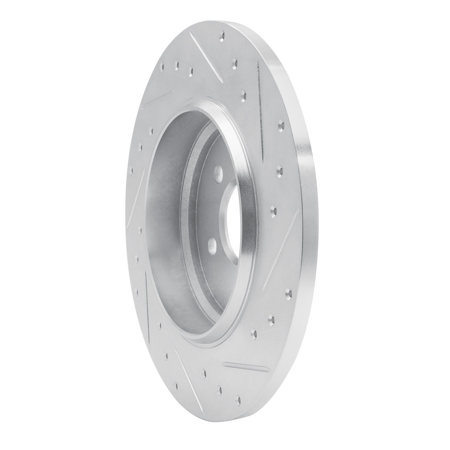 631-63125L Drilled/Slotted Brake Rotor [Silver], 2000-2005 Mercedes-Benz, Position: Rear Left