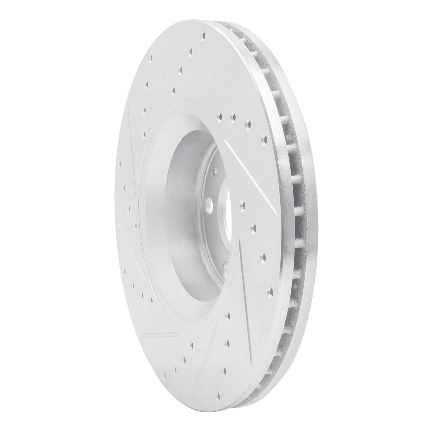 631-73047R Drilled/Slotted Brake Rotor [Silver], 2005-2011 Audi/Volkswagen, Position: Front Right