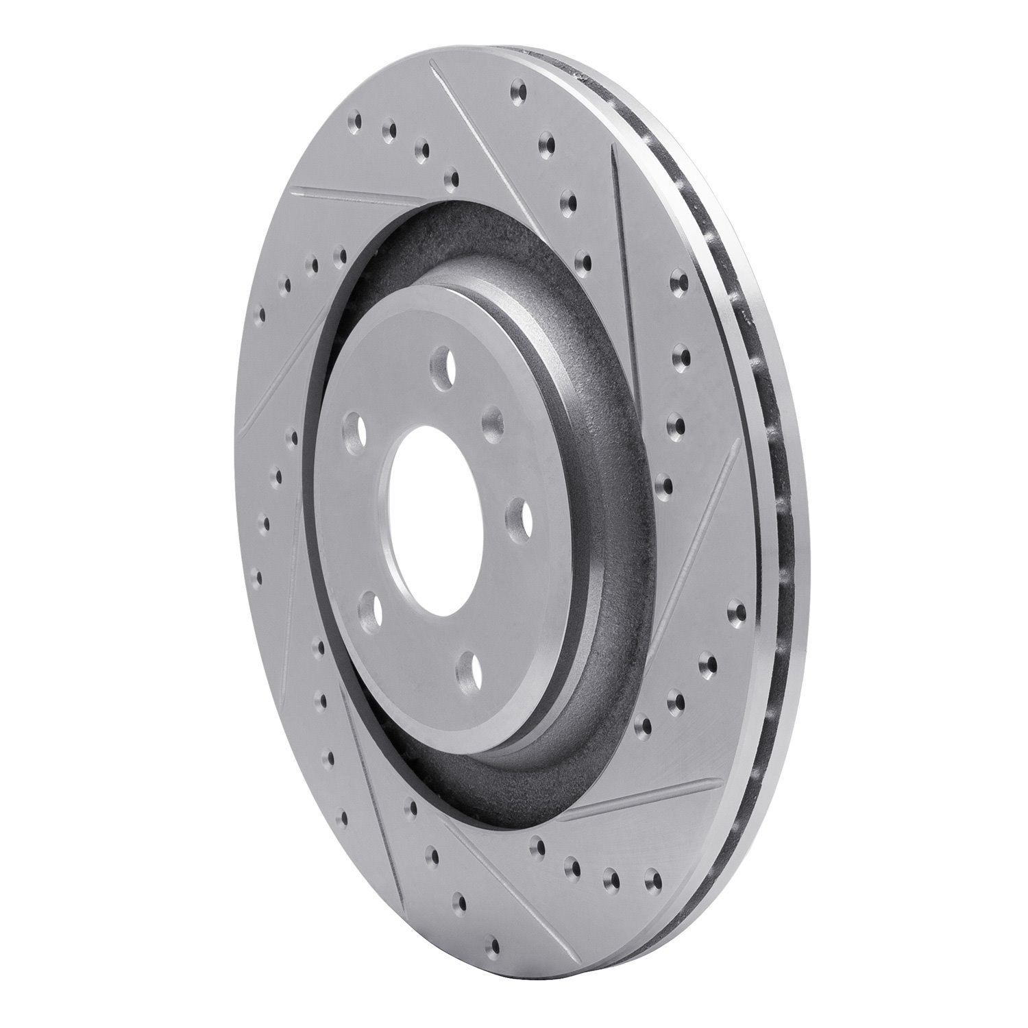 631-73066R Drilled/Slotted Brake Rotor [Silver], Fits Select Multiple Makes/Models, Position: Rear Right