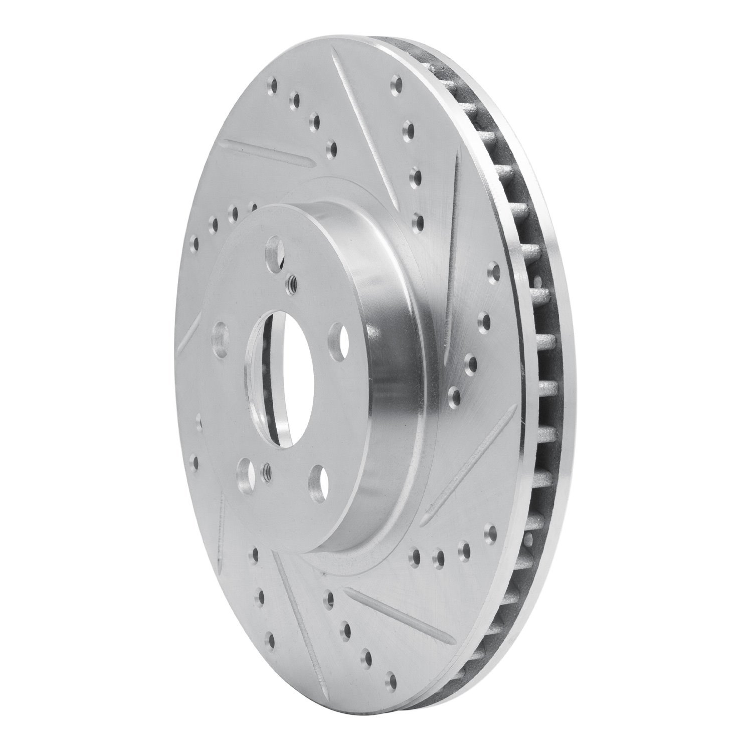 631-76068R Drilled/Slotted Brake Rotor [Silver], 2000-2010 Multiple Makes/Models, Position: Front Right