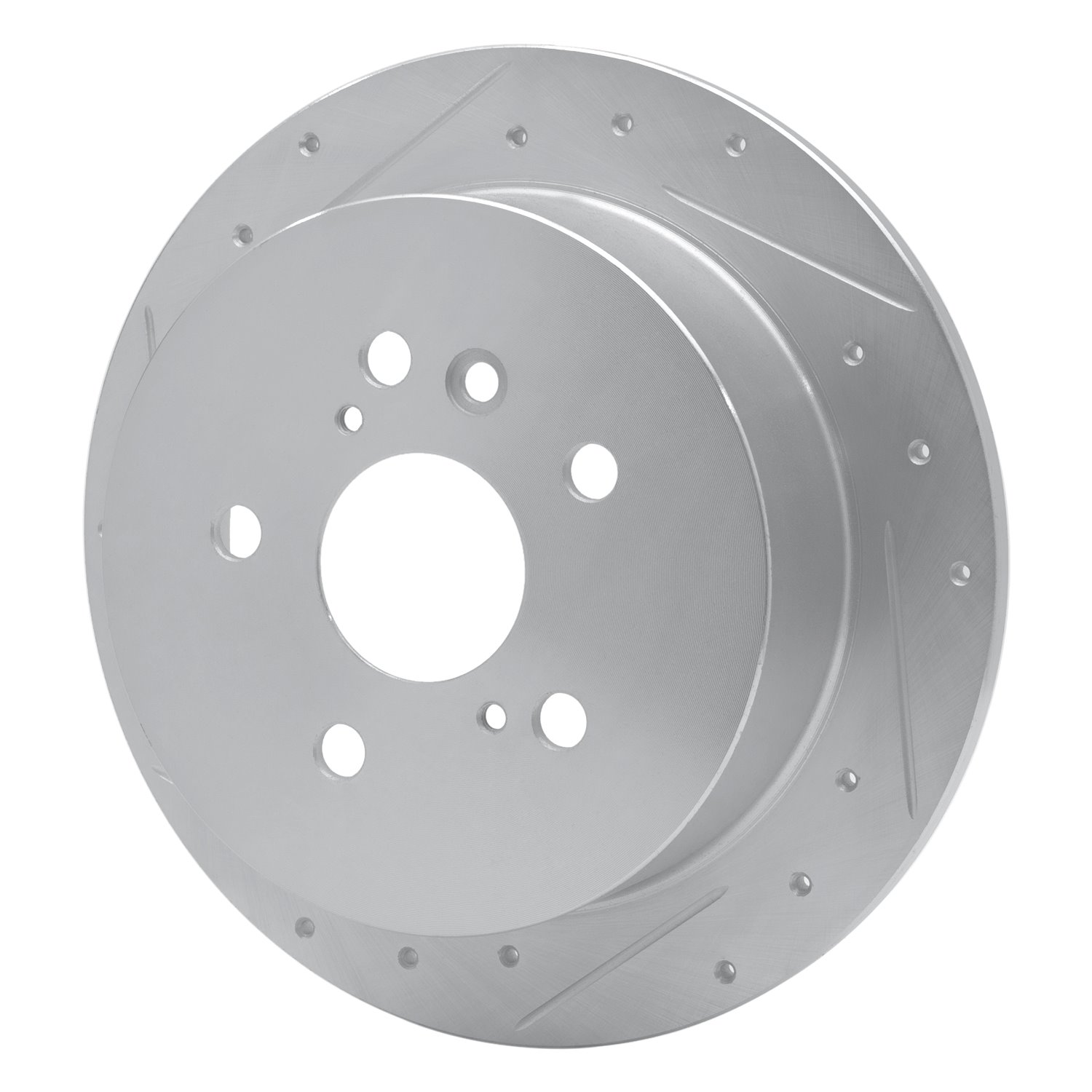 631-76130L Drilled/Slotted Brake Rotor [Silver], 2004-2009 Lexus/Toyota/Scion, Position: Rear Left