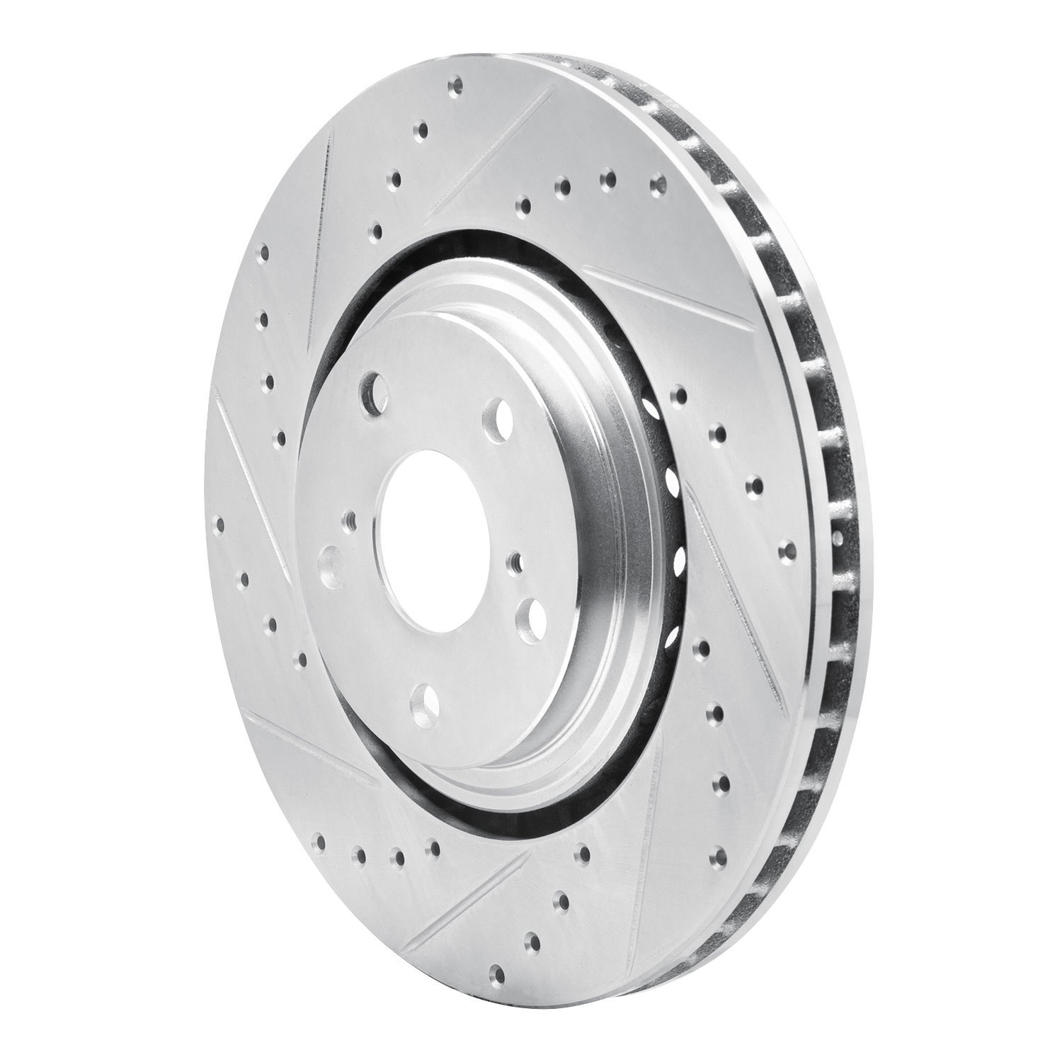 631-76138L Drilled/Slotted Brake Rotor [Silver], Fits Select Lexus/Toyota/Scion, Position: Front Left