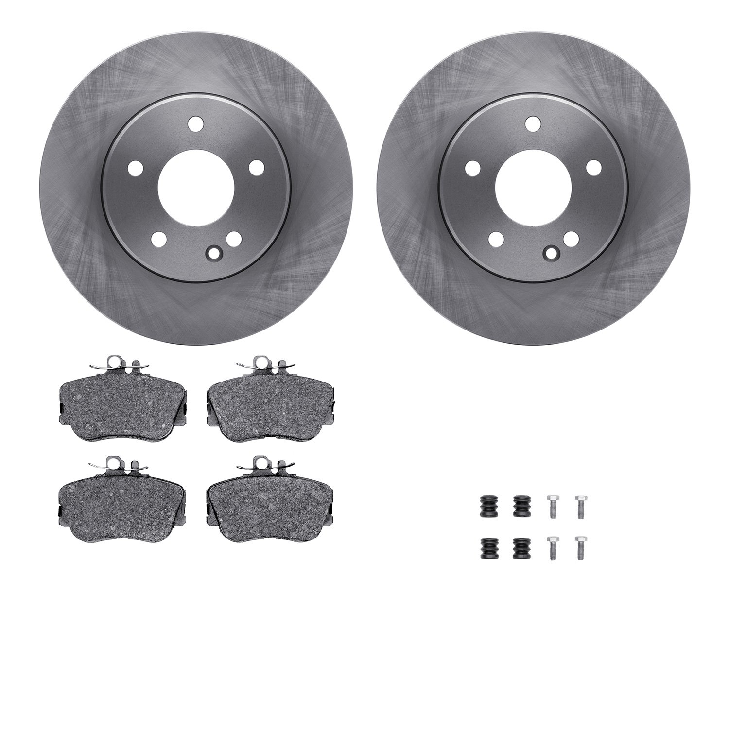 6312-63061 Brake Rotors with 3000-Series Ceramic Brake Pads Kit with Hardware, 1997-1998 Mercedes-Benz, Position: Front