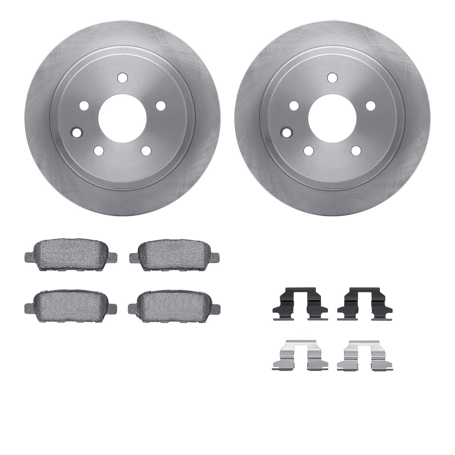 6312-67098 Brake Rotors with 3000-Series Ceramic Brake Pads Kit with Hardware, Fits Select Multiple Makes/Models, Position: Rear