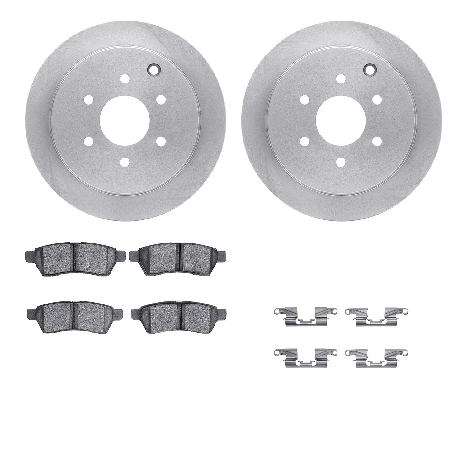 6312-67110 Brake Rotors with 3000-Series Ceramic Brake Pads Kit with Hardware, Fits Select Multiple Makes/Models, Position: Rear