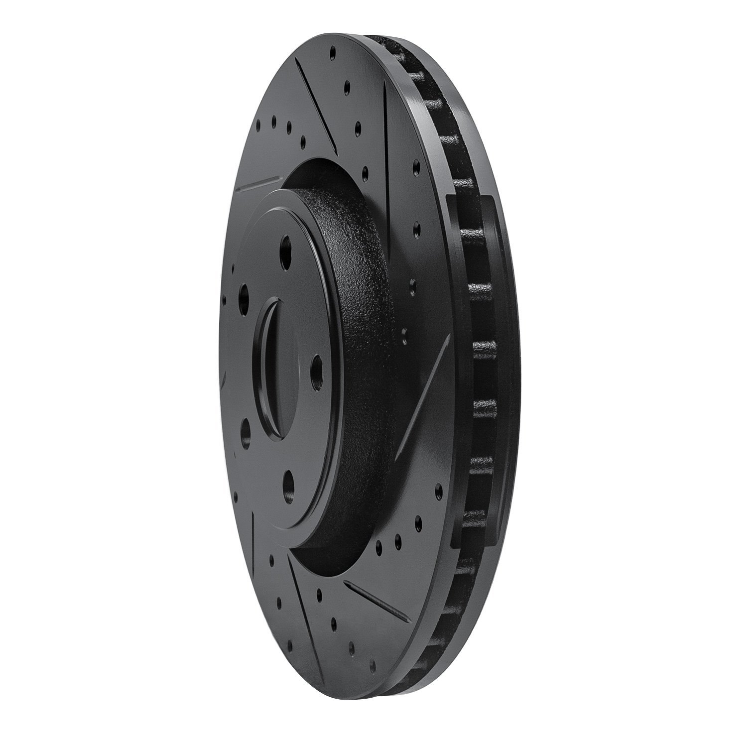 633-42007R Drilled/Slotted Brake Rotor [Black], Fits Select Mopar, Position: Front Right