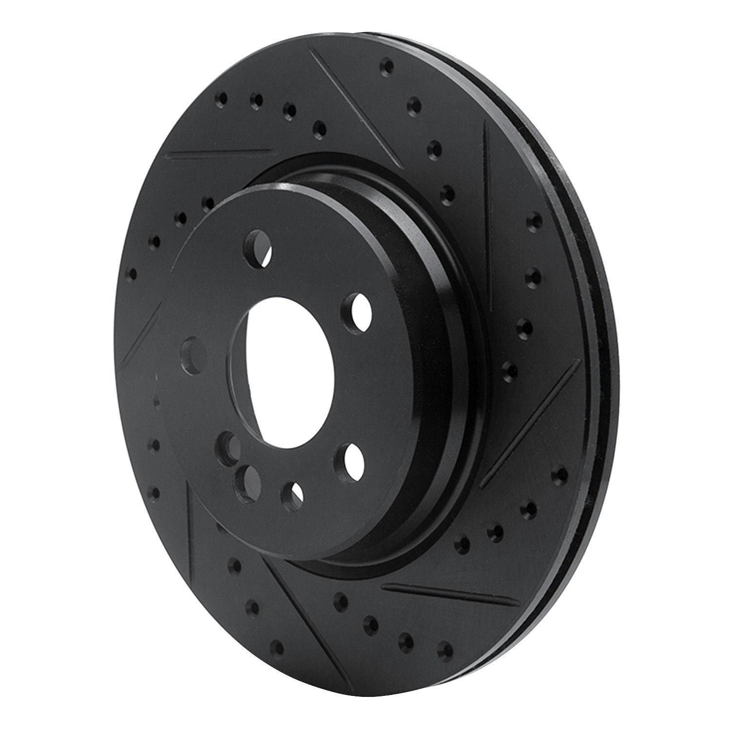 633-63024R Drilled/Slotted Brake Rotor [Black], 1992-1999 Mercedes-Benz, Position: Rear Right