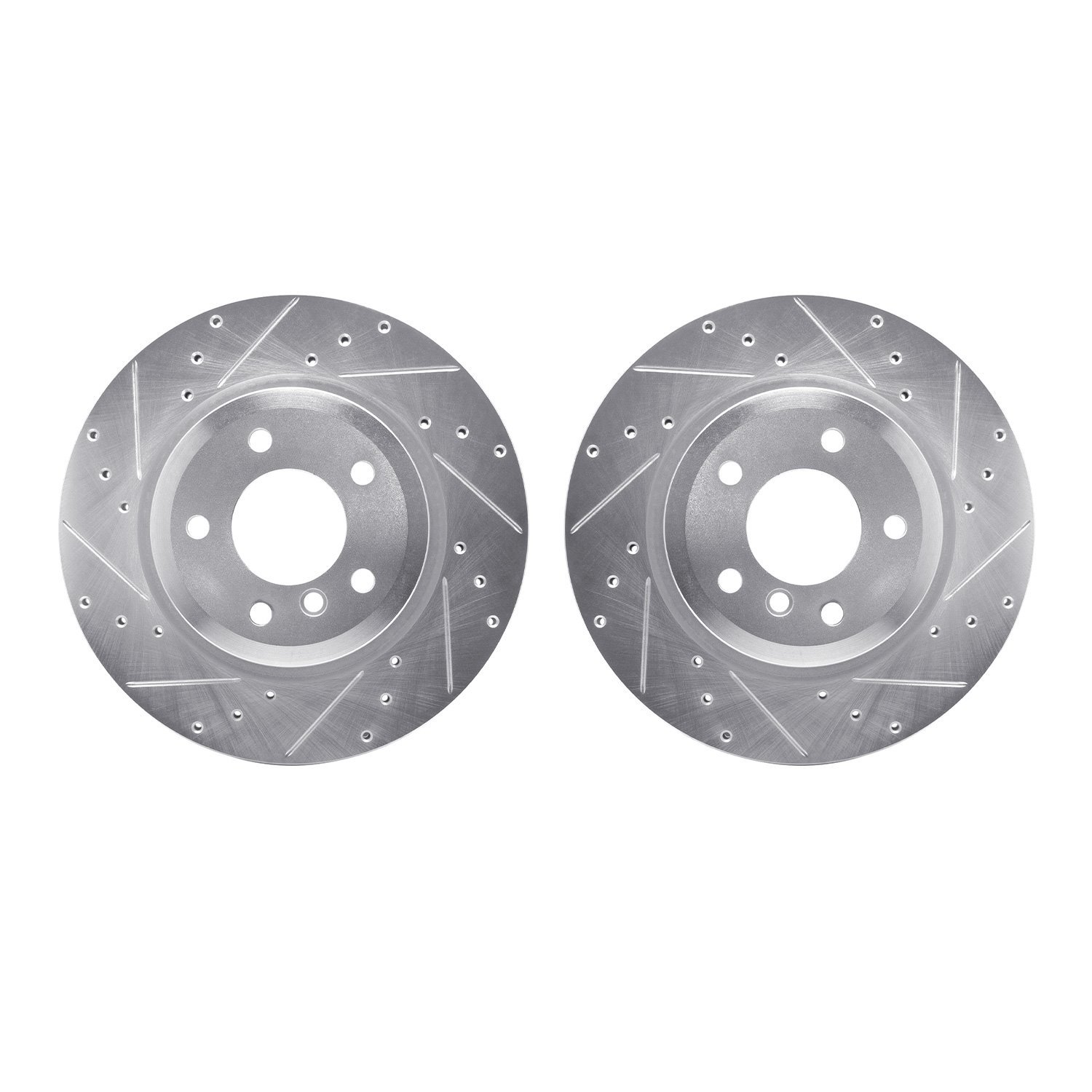 7002-31127 Drilled/Slotted Brake Rotors [Silver], 2011-2016 BMW, Position: Rear
