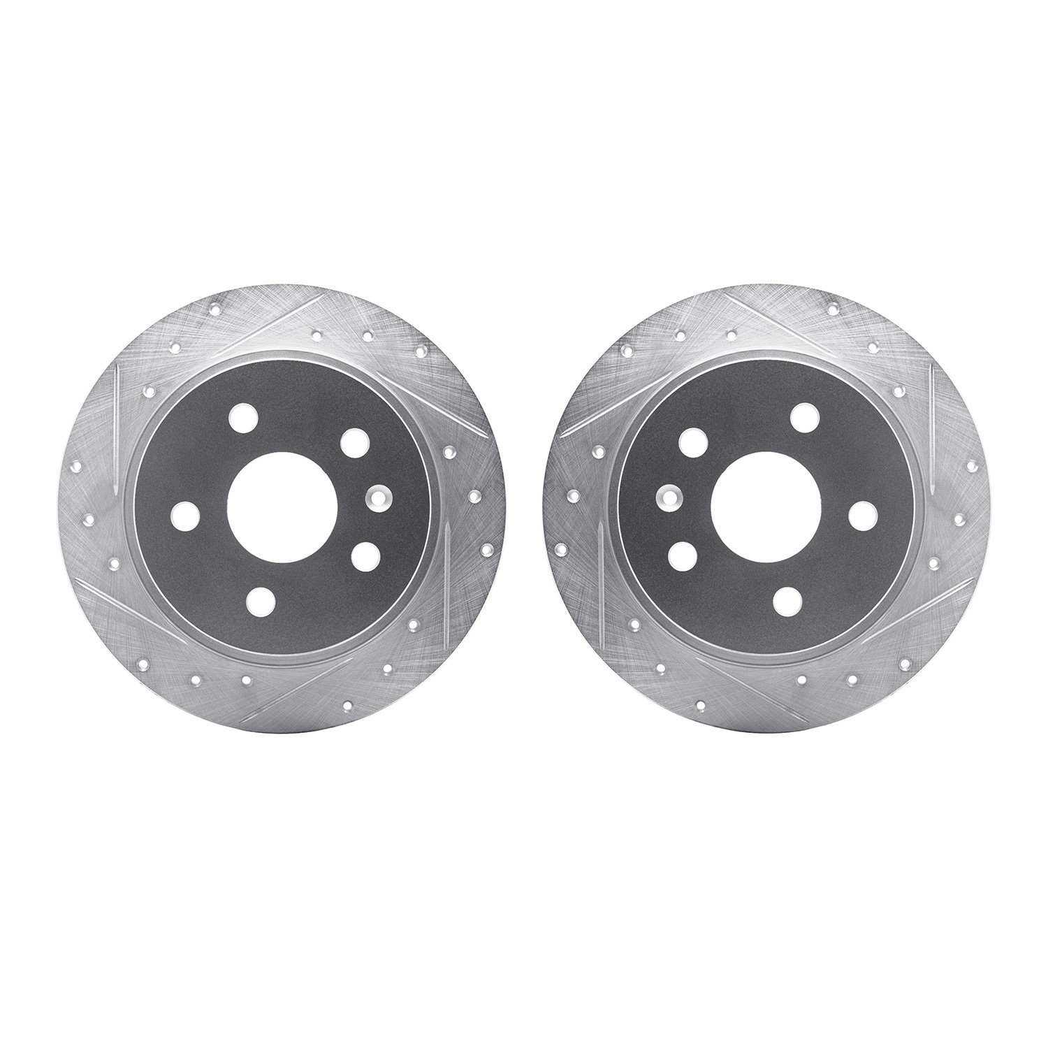 7002-45020 Drilled/Slotted Brake Rotors [Silver], 2011-2016 GM, Position: Rear
