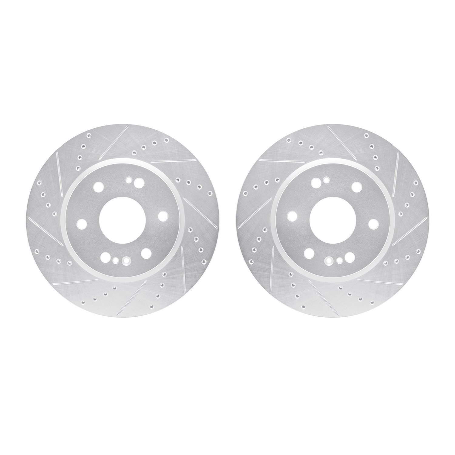 7002-47040 Drilled/Slotted Brake Rotors [Silver], Fits Select GM, Position: Front