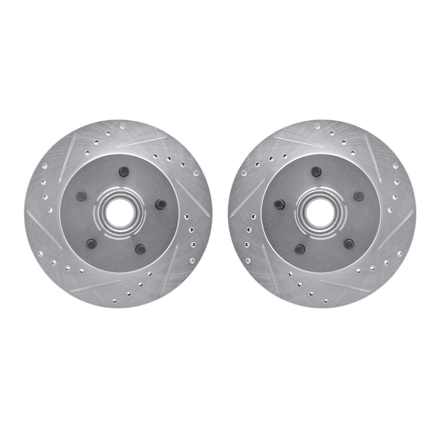 7002-48015 Drilled/Slotted Brake Rotors [Silver], 1988-1994 GM, Position: Front