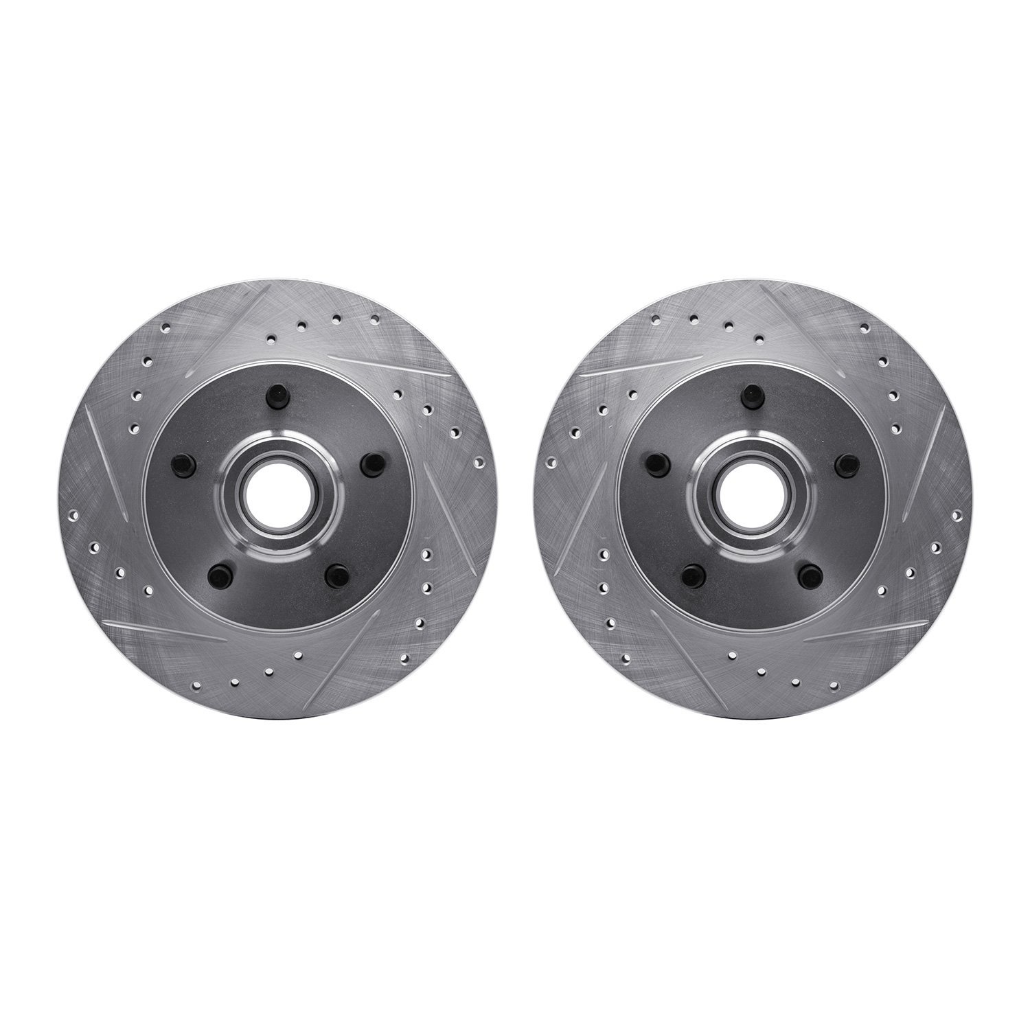 7002-48016 Drilled/Slotted Brake Rotors [Silver], 1988-1991 GM, Position: Front