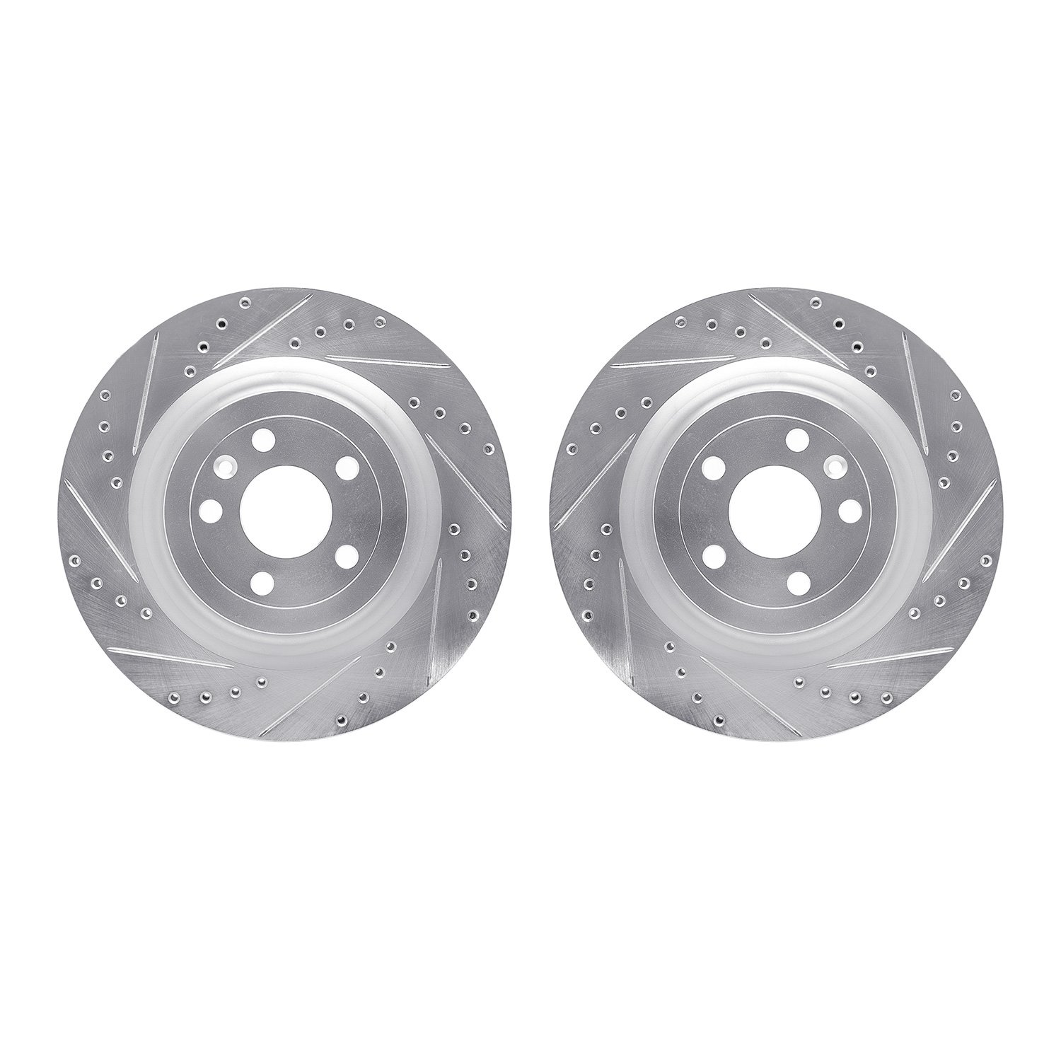 7002-54080 Drilled/Slotted Brake Rotors [Silver], 2013-2019 Ford/Lincoln/Mercury/Mazda, Position: Front