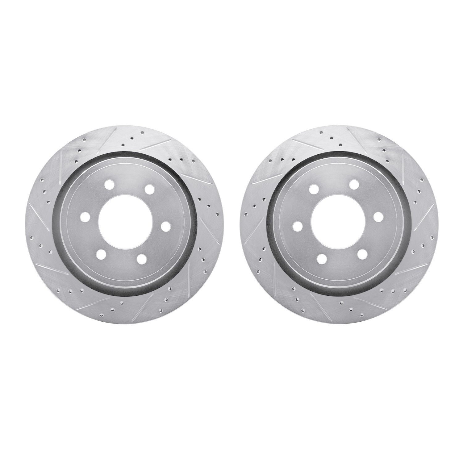 7002-54217 Drilled/Slotted Brake Rotors [Silver], 2012-2020 Ford/Lincoln/Mercury/Mazda, Position: Rear