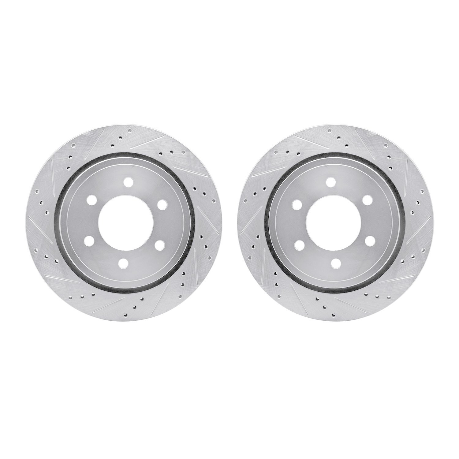 7002-54219 Drilled/Slotted Brake Rotors [Silver], 2015-2017 Ford/Lincoln/Mercury/Mazda, Position: Rear