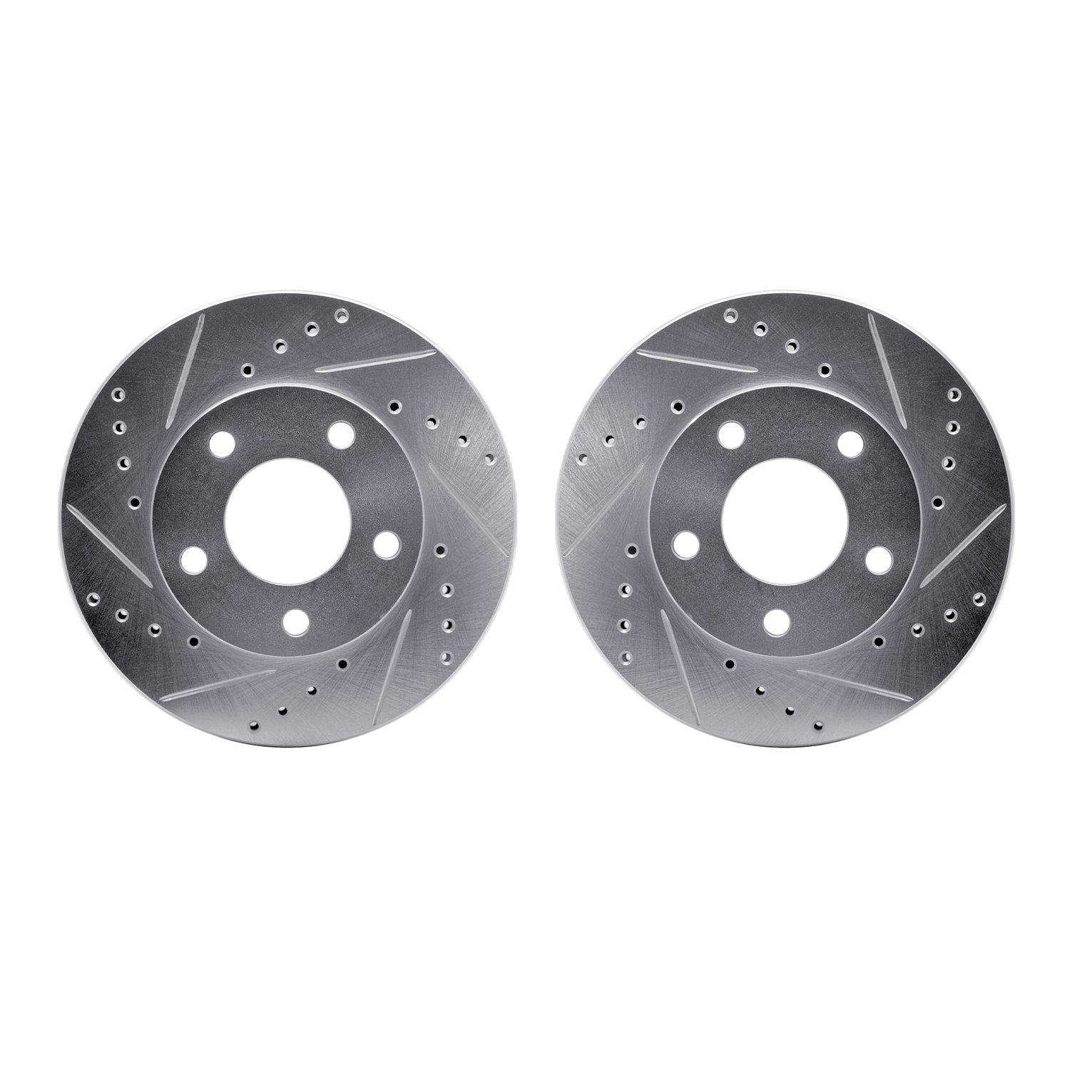 7002-54234 Drilled/Slotted Brake Rotors [Silver], 1975-1980 Ford/Lincoln/Mercury/Mazda, Position: Rear