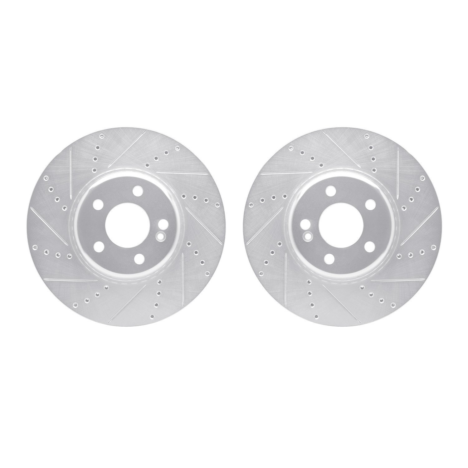 7002-63034 Drilled/Slotted Brake Rotors [Silver], Fits Select Mercedes-Benz, Position: Front