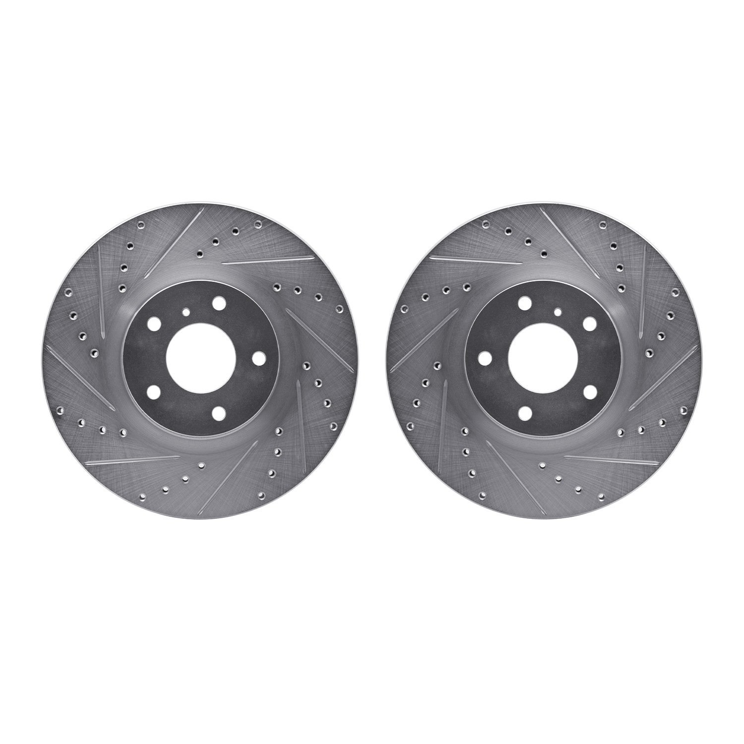 7002-67001 Drilled/Slotted Brake Rotors [Silver], Fits Select Infiniti/Nissan, Position: Front