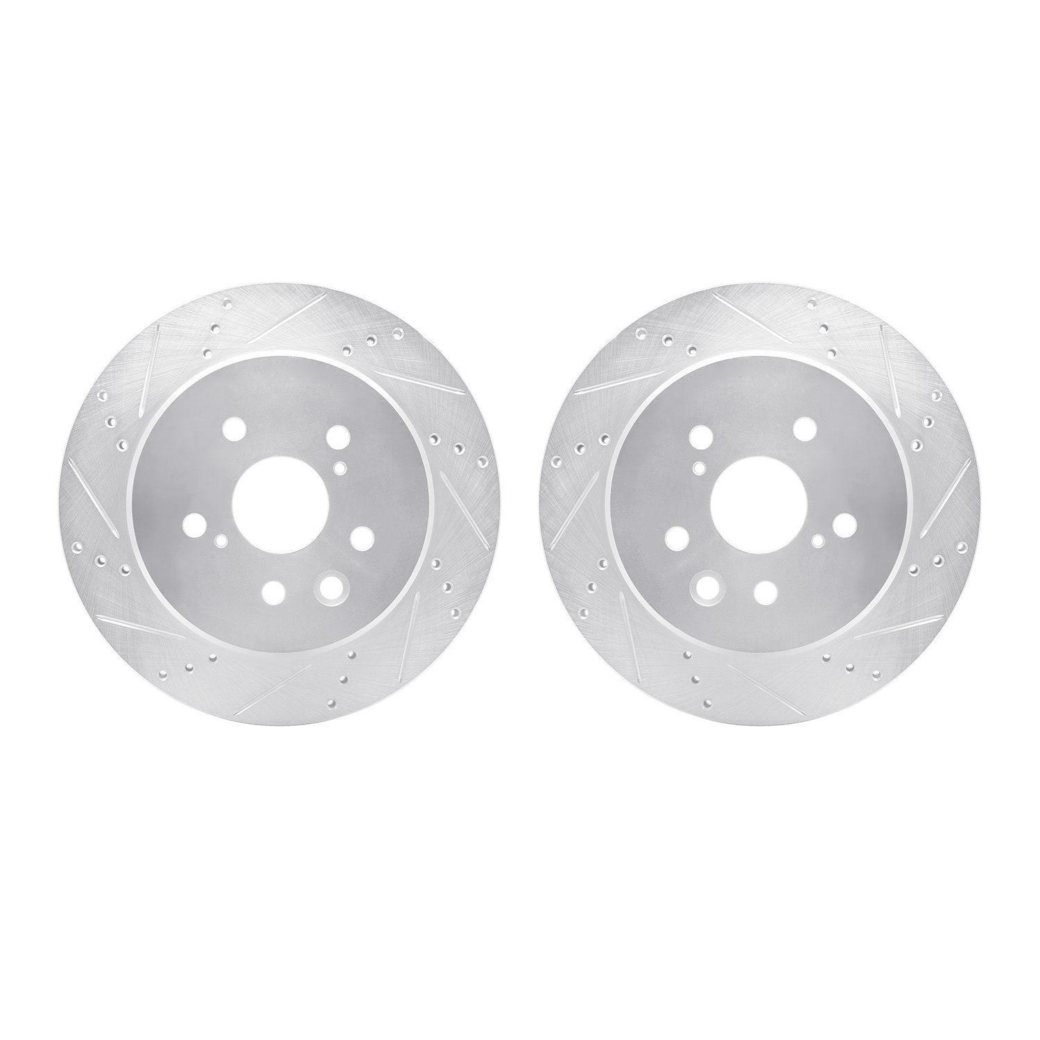 7002-75023 Drilled/Slotted Brake Rotors [Silver], 2013-2020 Lexus/Toyota/Scion, Position: Rear