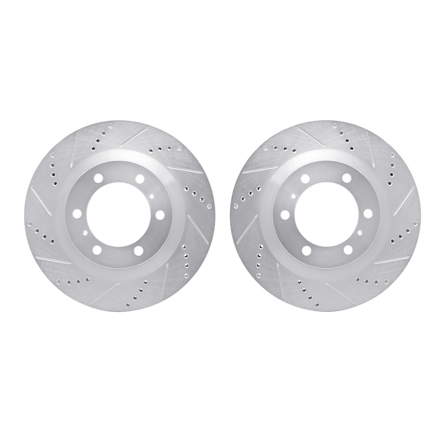 7002-76012 Drilled/Slotted Brake Rotors [Silver], Fits Select Lexus/Toyota/Scion, Position: Front