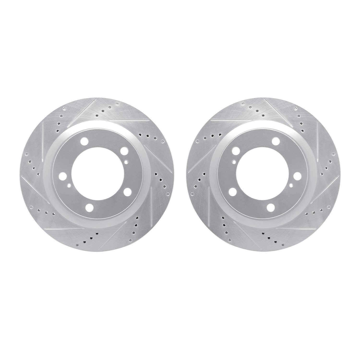 7002-76018 Drilled/Slotted Brake Rotors [Silver], Fits Select Lexus/Toyota/Scion, Position: Front