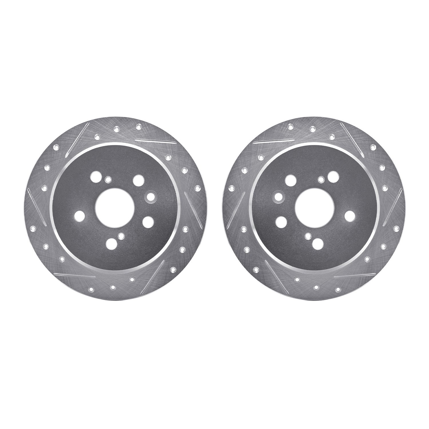 7002-76125 Drilled/Slotted Brake Rotors [Silver], 1988-1991 Lexus/Toyota/Scion, Position: Rear