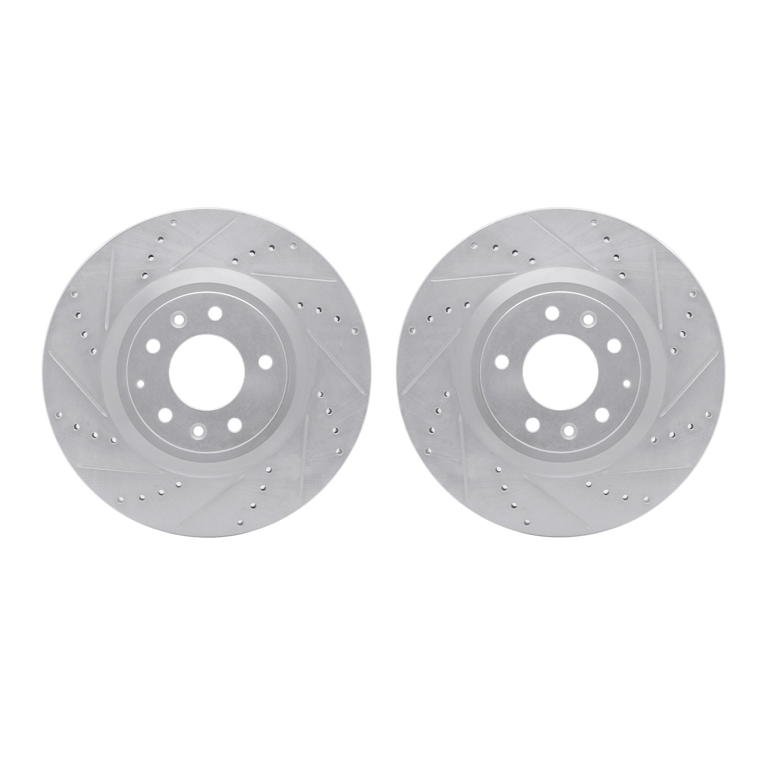 7002-80051 Drilled/Slotted Brake Rotors [Silver], 2004-2011 Ford/Lincoln/Mercury/Mazda, Position: Front