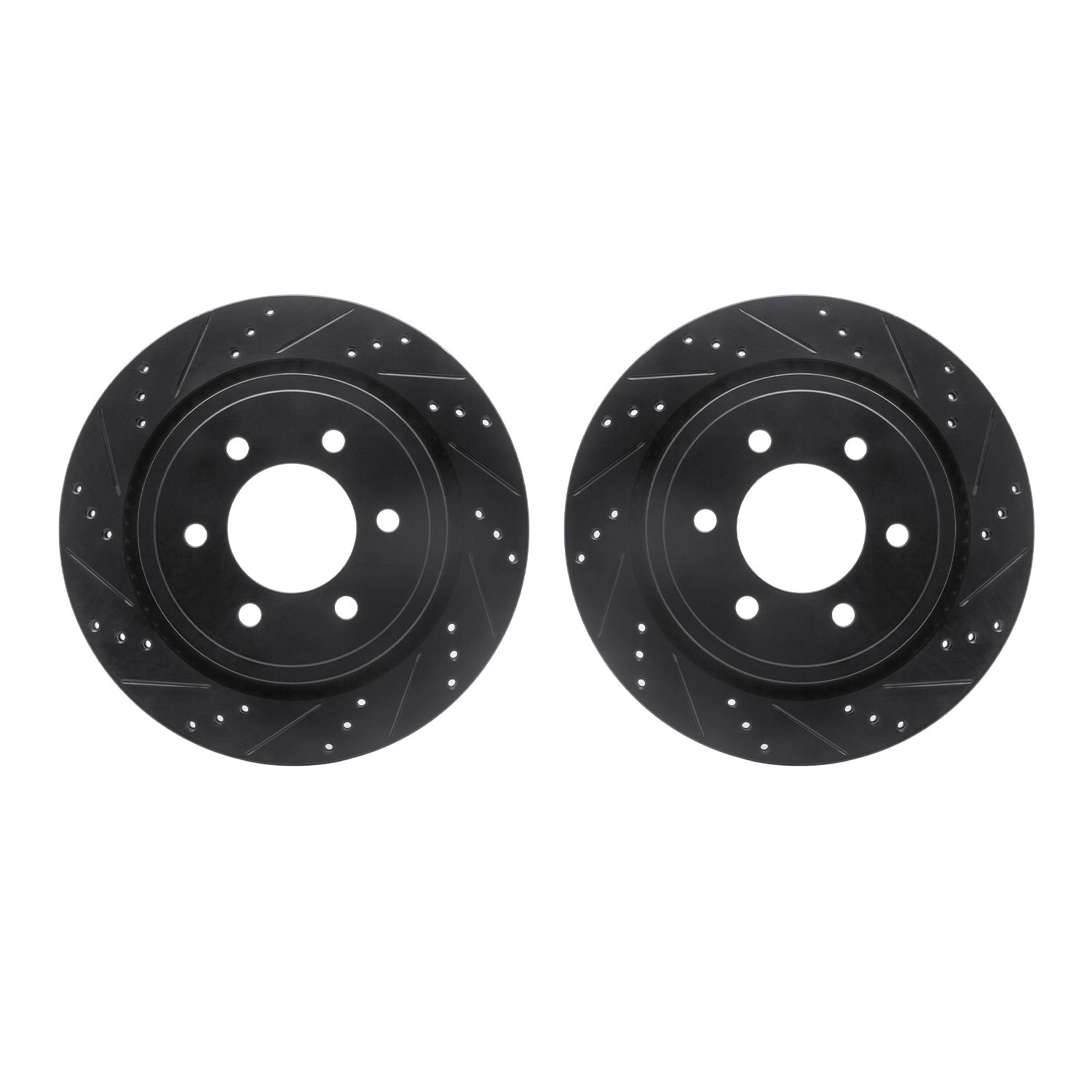 8002-54219 Drilled/Slotted Brake Rotors [Black], 2015-2017 Ford/Lincoln/Mercury/Mazda, Position: Rear