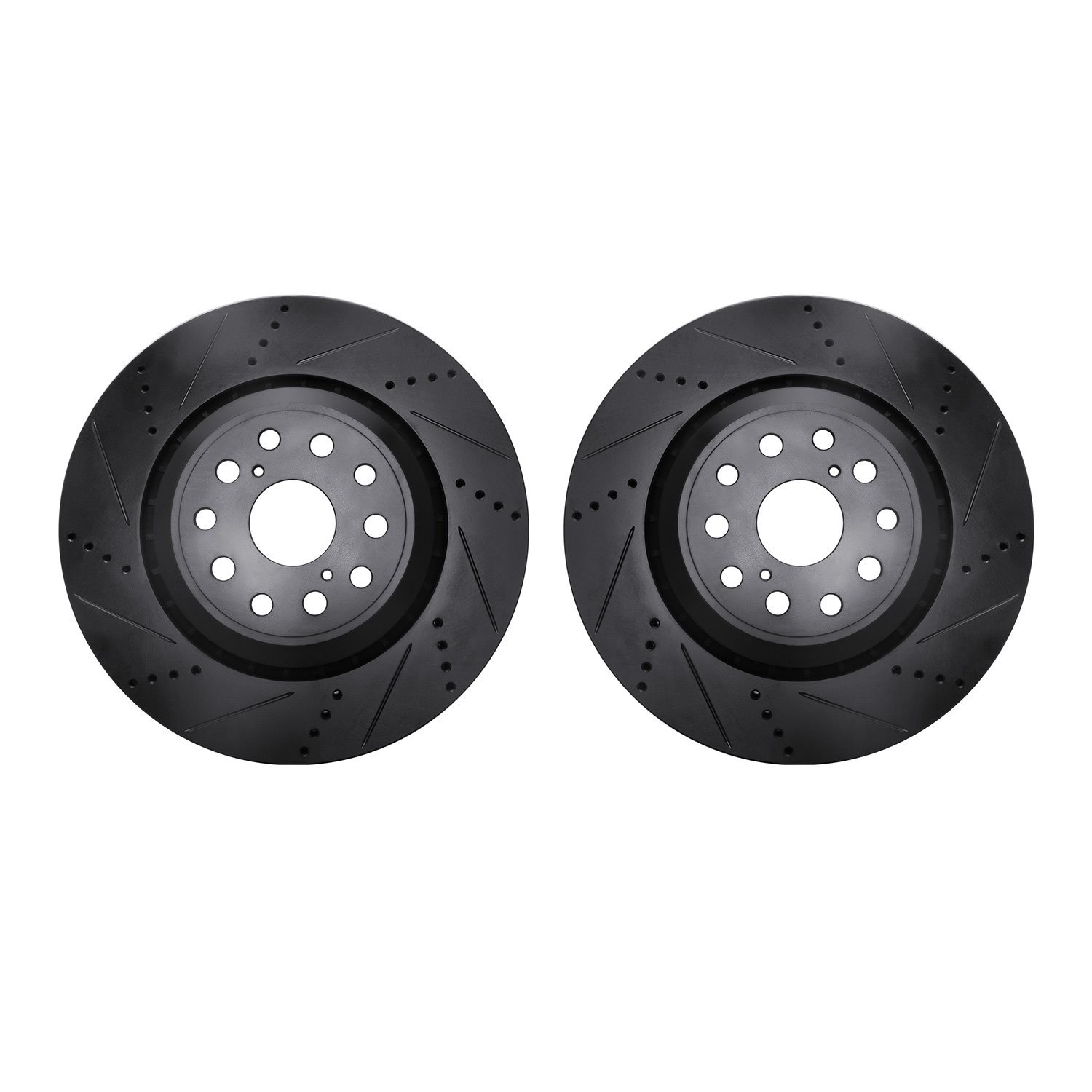 8002-75015 Drilled/Slotted Brake Rotors [Black], Fits Select Lexus/Toyota/Scion, Position: Front