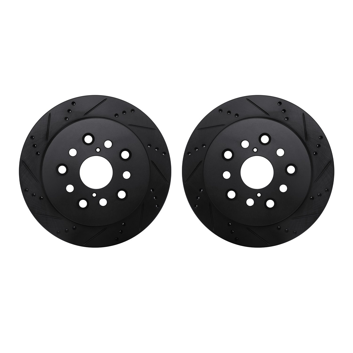 8002-75031 Drilled/Slotted Brake Rotors [Black], 2001-2006 Lexus/Toyota/Scion, Position: Rear