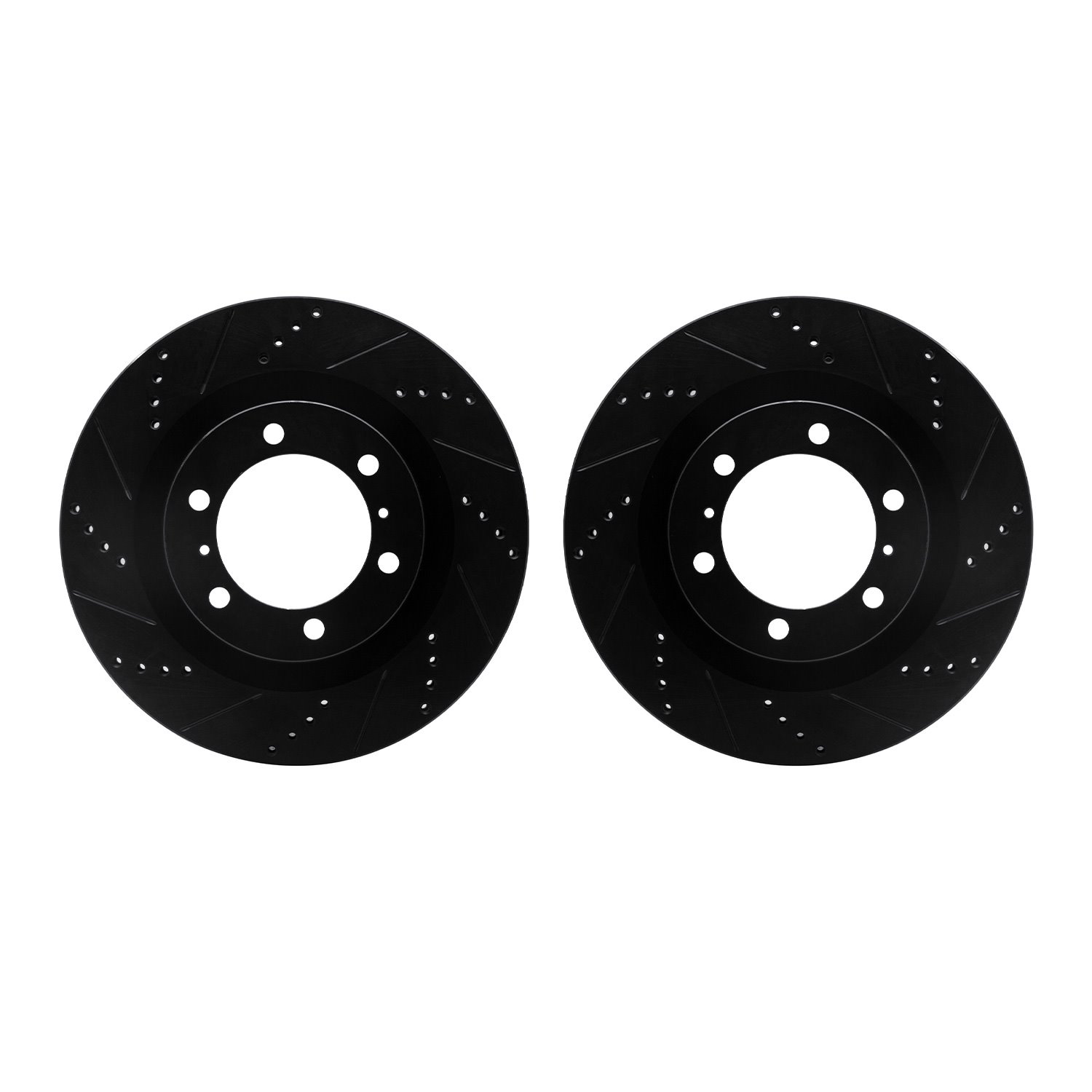 8002-76012 Drilled/Slotted Brake Rotors [Black], Fits Select Lexus/Toyota/Scion, Position: Front