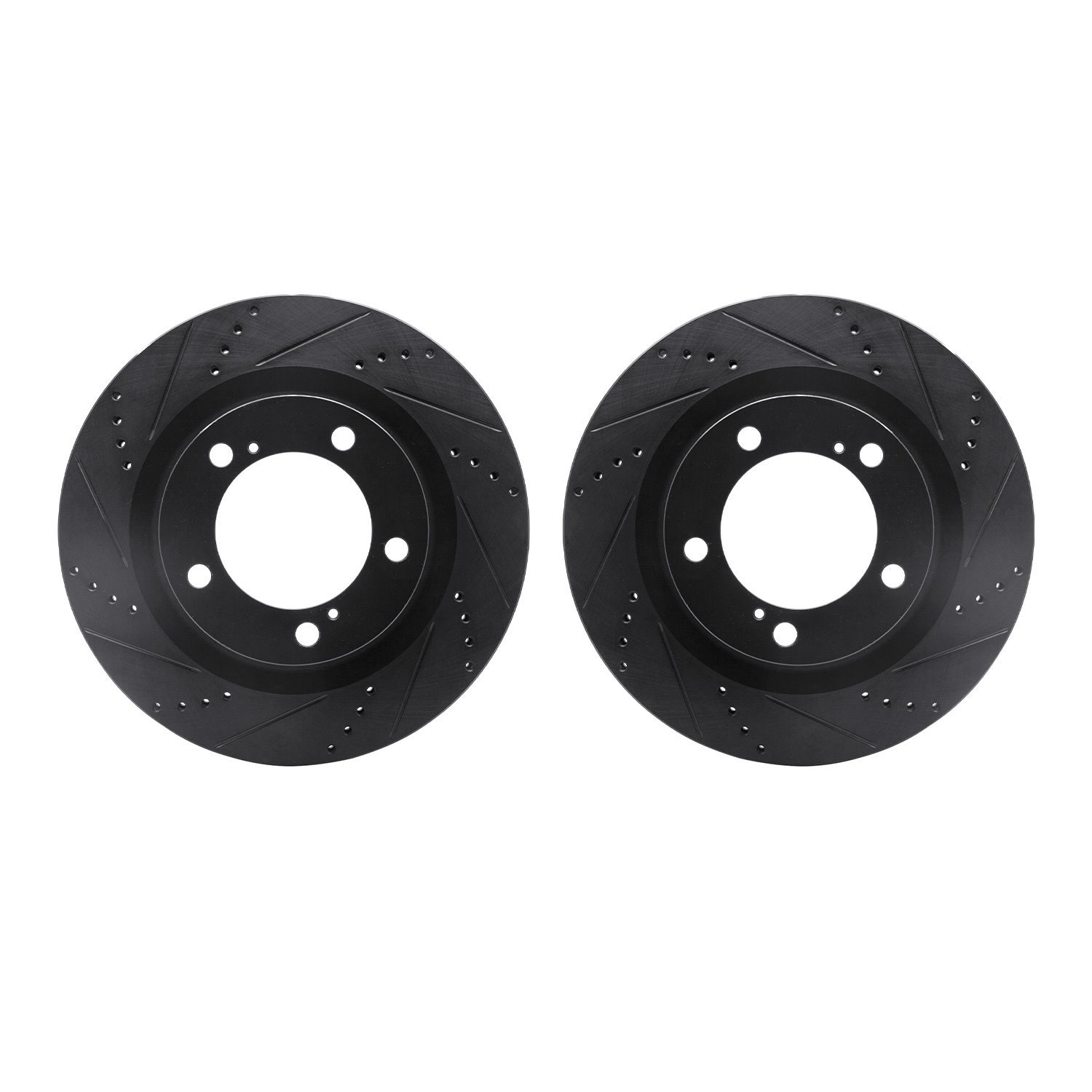 8002-76018 Drilled/Slotted Brake Rotors [Black], Fits Select Lexus/Toyota/Scion, Position: Front