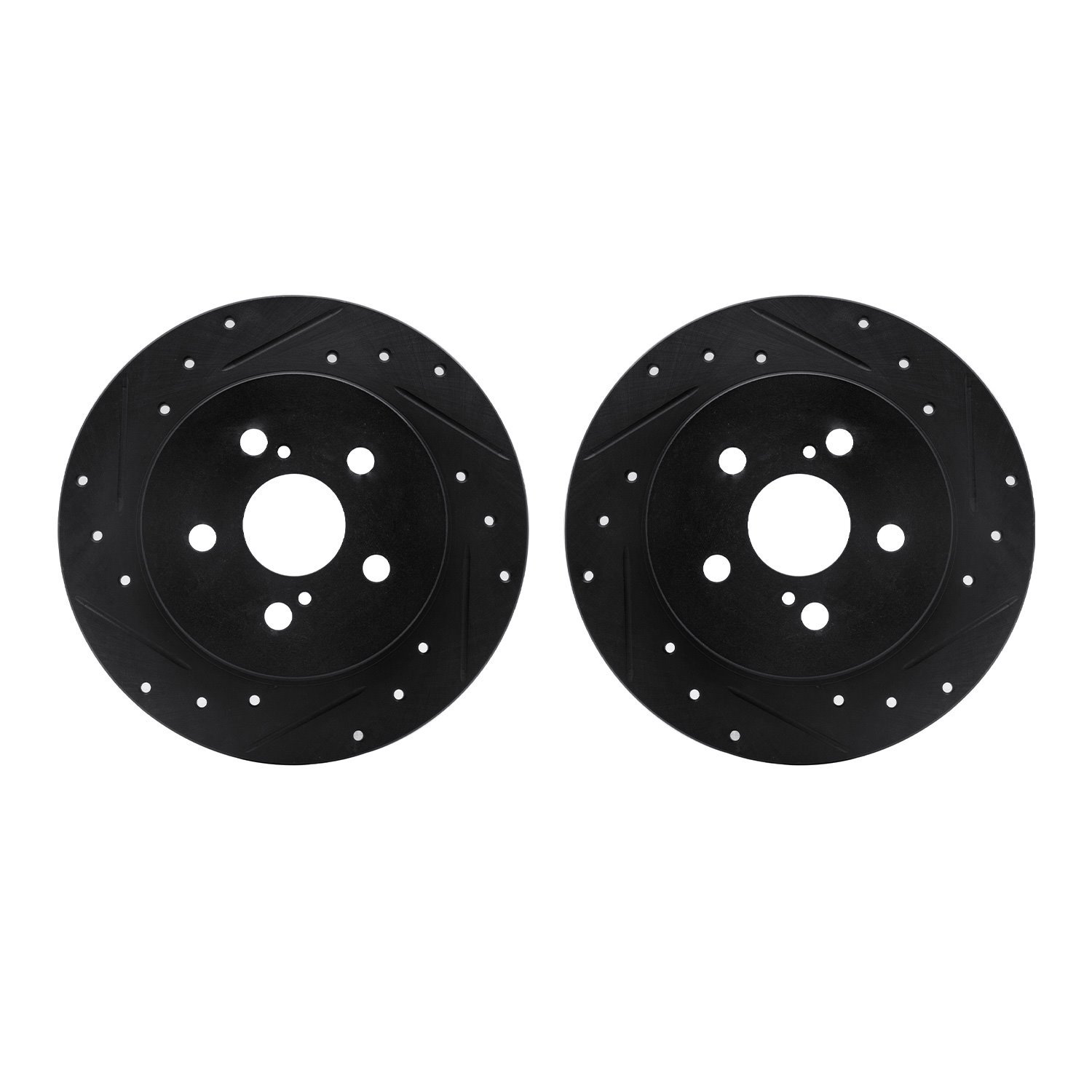 8002-76104 Drilled/Slotted Brake Rotors [Black], Fits Select Multiple Makes/Models, Position: Rear