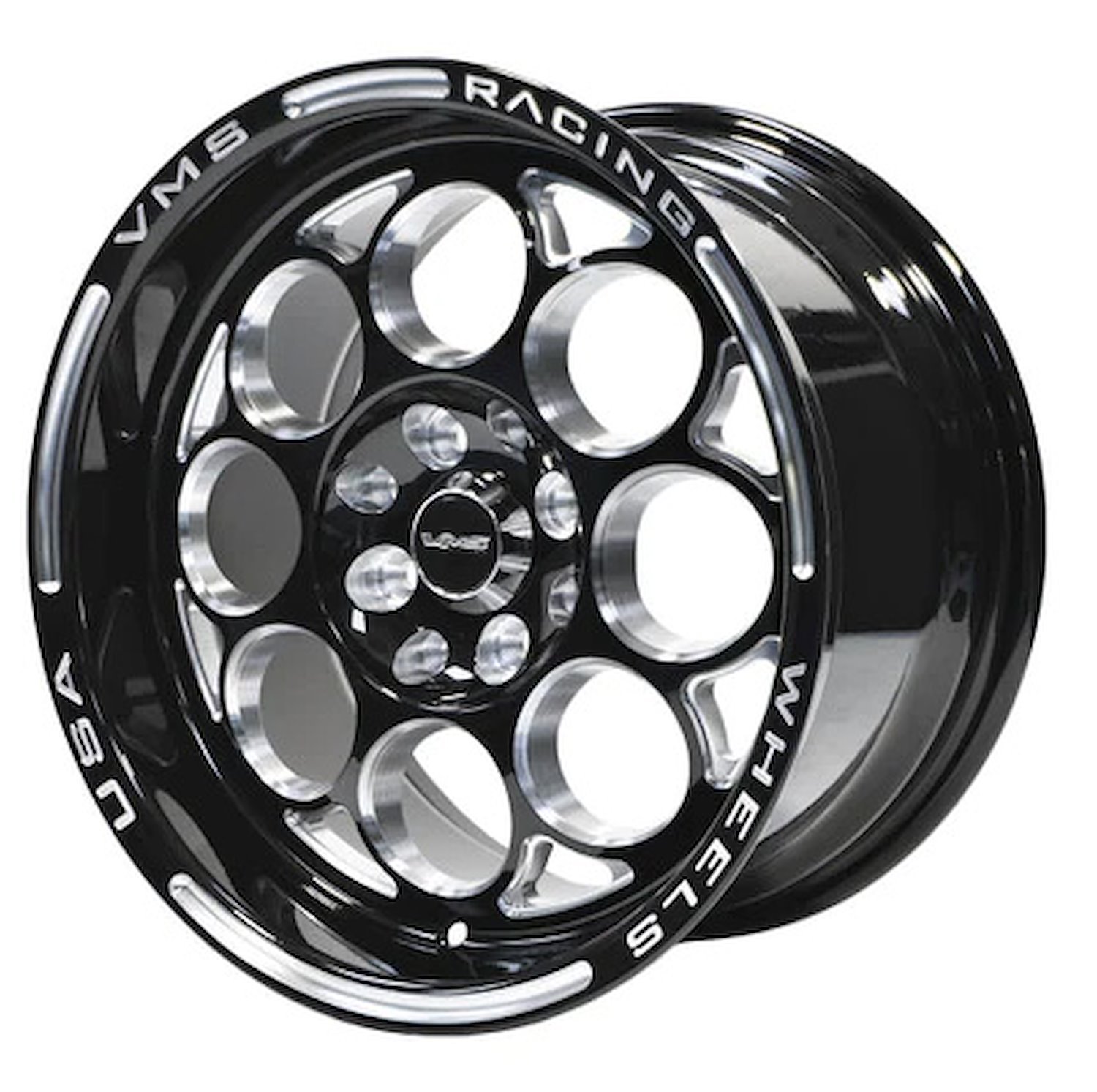 VWMO019 Modulo Wheel, Size: 15" x 8", Bolt Pattern: 5 x 100 mm & 5 x 4 3/4" (120.65 mm) [Finish: Gloss Black Milled]