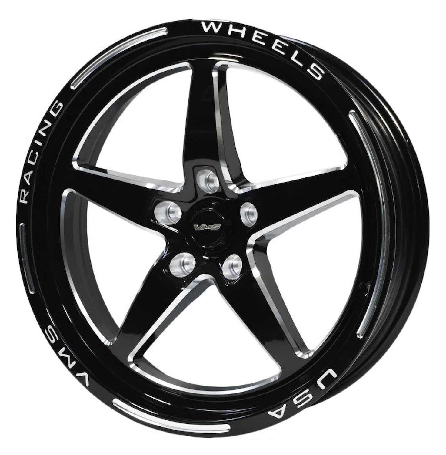VWST014 V-Star Wheel, Size: 18" x 5", Bolt Pattern: 5 x 4 1/2" (114.3 mm) [Finish: Gloss Black Milled]
