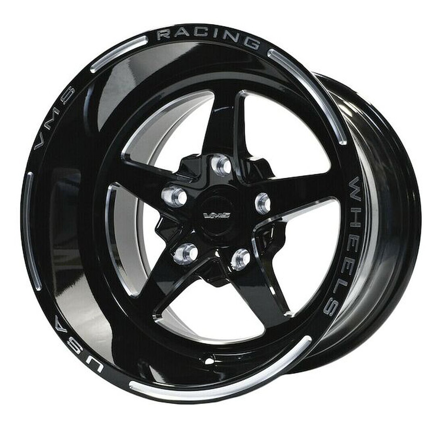 VWST058 V-Star Wheel, Size: 15" x 10", Bolt Pattern: 5 x 4 3/4" (120.65 mm) [Finish: Gloss Black Milled]