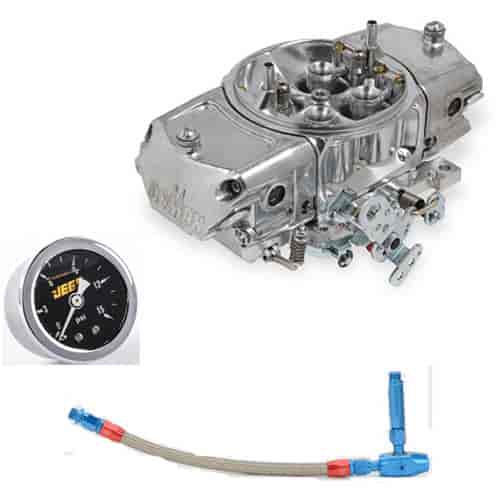 Aluminum Mighty Demon 650 cfm Carb Kit Includes: Annular Discharge Boosters Carburetor