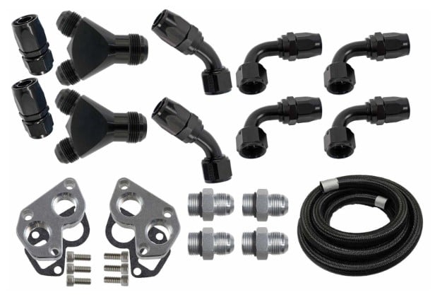 AN Radiator Hose Kit for Remote Electric Water Pump on GM Gen III LS Engines