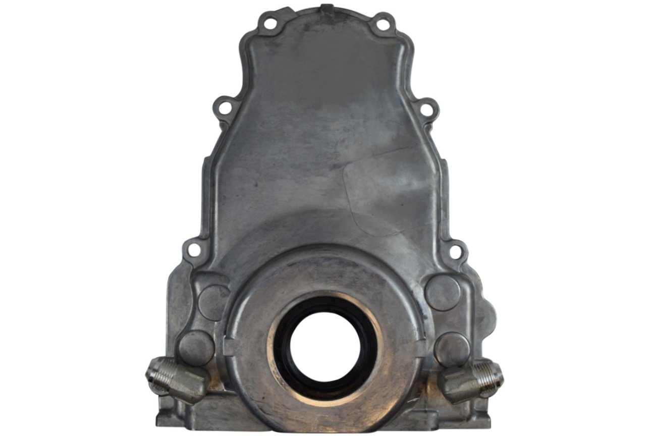 Front Timing Cover with Oil Drain Returns GM LS Gen-III, for Twin Turbo Application