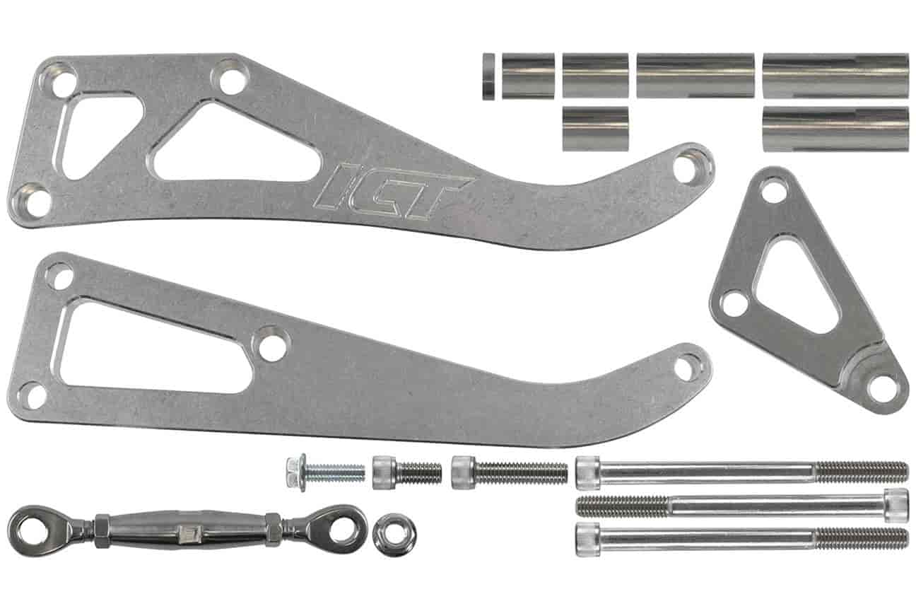 Billet Power Steering and Alternator Bracket Kit for Small Block Chevy with Long Water Pump